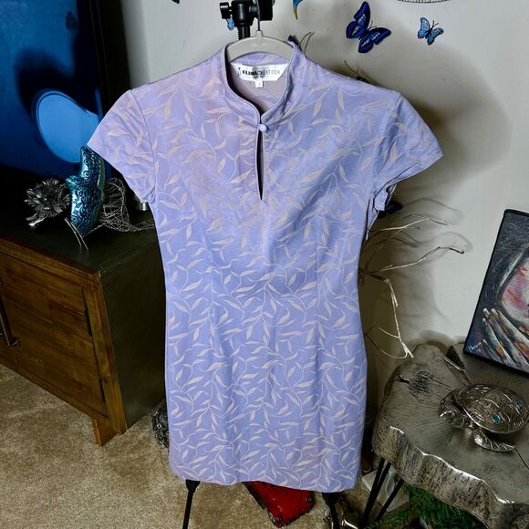 ELINA CREATEUR Women’s DRESS Lilac Two Tone Iridescent Stretch Fabric SIZE 7 - Picture 1 of 11